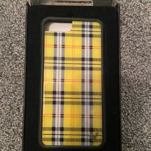 Yellow Plaid Wildflower phone case